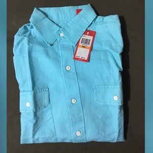 Men’s long sleeve blue shirts by Izod